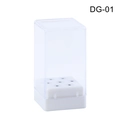 Transparente Acryl-Nagelbohrer-Aufbewahrungsbox mit 9 Löchern und weißer Basis - Quadratisch Weiß 7 Löcher (DG-01)