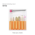 Detail view of 7pcs GH-02 ceramic nail drill bit set in storage case with 48.5g weight - Golden Metal Grinding Set (GH-02)