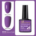 Misscheering Hibiscus Purple gel polish B046 with glossy and matte nail finish effects - B046 Hibiscus Purple