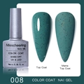 Dark teal sea salt nail gel polish with gold glitter 8ml bottle and swatch effect - Sea Salt Sand 08 (Dark Green)