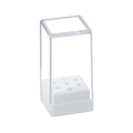 Transparente Acrylbox mit 9-Loch-Basis zur Aufbewahrung von Nagelbohrer-Bits - Quadratisch Weiß 7-Loch (Mit Deckel)