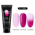 Temperatuur kleurveranderende poly nagelgel in tint 01 Rose voor snelle opbouw 15ml - 01 Roos