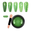Set polvere per unghie cromata verde con applicatore e cinque punte per nail art - Stile Verde (MCB05)