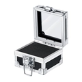 Nagel-Schleifer-Box aus Aluminium mit integriertem Spiegel und weichem Schaumstoffeinsatz - 25-Loch Bit-Aufbewahrungsbox Schwarz (Aluminiumrahmen)