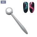 Cat eye nail magnet tool style 03 with gray handle and round tip for manicure effects - Round Magnet (03)