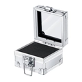 Nagelschleifer-Box aus Aluminium mit Klarsichtdeckel und schwarzer Schaumstoffeinlage - 25-Loch Bit-Aufbewahrungsbox Silber (Aluminiumrahmen)