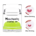 Clear nail art stamper with neon green silicone head for scaling and stamping patterns - Double-Head Fluorescent Green Stamper with Rhinestones