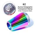Detail of aurora laser nail art stamper with clear silicone head and scraper set - 4cm Large Stamper 02 With Hole