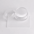 Clear silicone nail stamper kit with transparent scraper and protective cap tool - Milky White Chess-Style Stamper