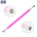 Magnetstift für Nailart in Rosa mit Blumenkopf und Nadelspitze für Cat-Eye-Effekte - Rosa doppelköpfiger Pflaumenblütenmagnet (01)