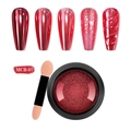 Détail de la poudre à ongles chrome rouge MCB-07 avec pinceau éponge et effets miroir - Style Rouge (MCB07)