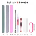 Professional 8-piece manicure set for nail care including files, buffer, and cuticle tools - 8-Piece Manicure Care Set
