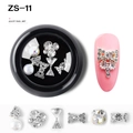ZS-11 alloy nail art set with pearls, rhinestones, and mixed shapes for DIY manicures - Candy Flower Pearl Rhinestone Style (ZS-11)