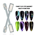 Doppelend-Magnetstifte für Cat-Eye-Nagelkunst mit 8 verschiedenen Mustereffekten - 2er-Pack graue Multifunktionsmagnete