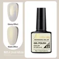 Pearlescent shell white gel polish B053 in glossy and matte finishes, 7.5ml bottle - B053 Shell White