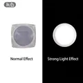 Gray reflective nail glitter powder in round jar showing normal and highlight effects - Gray (Small Box)