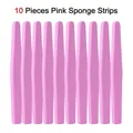 Set of 10 professional pink foam nail buffer blocks for manicure shaping and smoothing - 10-Piece Pink Sponge Nail Buffer