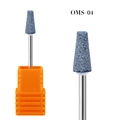 Blue silicone nail drill bit OMS-04 with orange base for polishing and dead skin removal - Cylindrical Grinding Head-Blue (OMS-04)