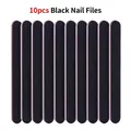 Set of 10 professional double-sided black nail files for manicure and nail shaping - 10-Piece Black Nail File