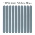 Set of 10 professional green double-sided nail buffer sanding blocks for manicure - 10-Piece Green Polishing Strip