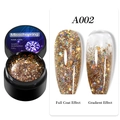 Gel glitter champagne dorato per unghie con effetti a copertura totale e sfumati - Oro Champagne Lucido (A02)