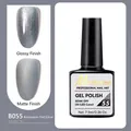 Glitter silver nail gel polish B055 in glossy and matte finishes for professional salons - B055 Tin Foil Silver