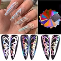 Holographic butterfly nail art stickers in vibrant laser colors for professional manicure - Mixed Laser Butterfly Stickers