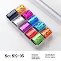 Set 10 pellicole olografiche per unghie in custodia 12,9x6,6 cm per nail art stelle - Laser Olografico Iridescente (SK-05)