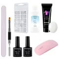 Komplettes 15ml Nagelverlängerungs Set mit UV LED Lampe Polygel und Zubehör Set - Nagelverlängerung Gel Set 07 (Inklusive Weißes Gel + LED Lampe)
