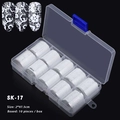 Set di 10 rotoli di fogli per nail art in pizzo bianco SK-17 con motivi floreali - Fiori in Pizzo Bianco (SK-17)