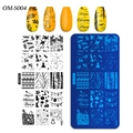 Placa de estampado de uñas navideña OM-S004 con copos y campanas diseños - Estilo de Campana de Copo de Nieve de Navidad (OM-S004)