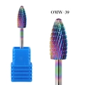 Macro view of OMW-39 iridescent nail drill bit for cuticle removal and manicures - Iridescent Gradient Bit (OMW-39)