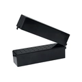 Macro view of black ABS nail drill bit holder with multiple storage holes and flip cover - 30-Hole Folding Bit Box Black