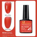 Misscheering Gel Polish B058 sparkling grapefruit red in glossy and matte finishes - B058 Grapefruit Gold Shimmer
