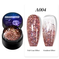 Vista macro del gel Misscheering Shiny Diamond A004 con effetto glitter oro rosa - Oro Rosa Lucido (A04)