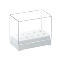 Nagelfräser Aufbewahrungsbox aus Acryl mit 10 Löchern und weißem Sockel - Rechteckig Weiß 10-Loch (Mit Deckel)