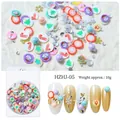 Christmas nail art set HZHJ-05 with snowflakes, pearls, and mixed alloy charms 10g - Christmas Cartoon Polymer Clay Style (HZHJ-05)