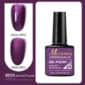 Gel nail polish in Aurora Purple B059 shade with glossy and matte finish effects - B059 Aurora Purple