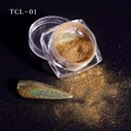 Polvere laser per unghie oro olografico con riflessi arcobaleno in vasetto quadrato - Oro Olografico (TCL-01)