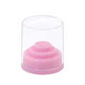 Dreistufiger rosa Nagelfräser-Halter mit transparentem Staubschutzdeckel-Display - 48-Loch Rosa Bit-Becher