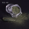 Polvere glitter olografica unghie verde grigio scuro TCL-02 in barattolo acrilico - Verde Grigio Scuro Olografico (TCL-02)