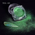 Polvere glitter olografica verde laser per unghie con effetto arcobaleno in barattolo - Verde Smeraldo Olografico (TCL-03)