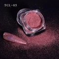 Rose gold laser holographic nail glitter powder TCL-05 in a transparent square jar - Holographic Rose Gold (TCL-05)