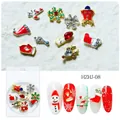 Christmas themed nail art alloy charms set featuring snowflakes and Santa motifs 12g - Christmas Dripping Oil Alloy Style (HZHJ-08)