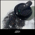 Sparkly laser nail glitter powder in shade JZ01 for holographic manicure art effect - Holographic Black Flash (ZJ01)