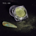 Holographic light green nail glitter powder TCL-08 for professional manicure art - Holographic Light Green (TCL-08)