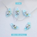 5-piece set of light blue resin nail charms with pearls and rhinestones 20x9mm - Iridescent Blue Petal (2156)