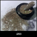 Sparkling golden brown nail glitter powder JZ03 with holographic laser effect - Golden Brown Flash (ZJ03)