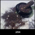 Holografisches schwarzes Nagelglitzer JZ04 mit Regenbogen-Schimmer und Mustertipp - Holografischer Feiner Schwarzer Blitz (ZJ04)