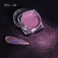 Holographic purple nail powder in square jar with laser finish display tip TCL-10 - Holographic Deep Pink (TCL-10)
